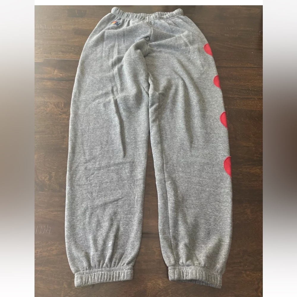 Aviator Nation Heart Stitch 4 Sweats. Heather Gray. Size Small.